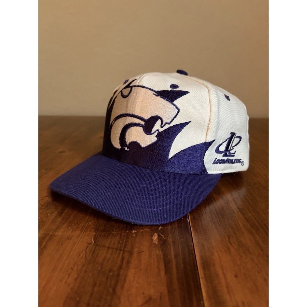 Vintage Kansas State Wildcats Sharktooth Snapback Hat Logo Athletic KSU Wool 90s